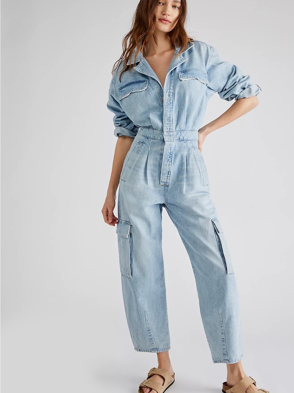 Citizens Of Humanity Light Blue Denim Utility Jumpsuit